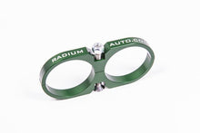 Load image into Gallery viewer, Radium Engineering 2-Piece Fuel Pump Clamp For Bosch 044 - Green W/ Logo - Corvette Realm