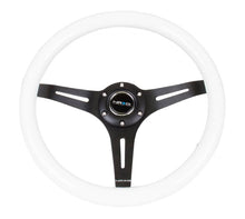 Load image into Gallery viewer, NRG Classic Wood Grain Steering Wheel (350mm) White Paint Grip w/Black 3-Spoke Center - Corvette Realm