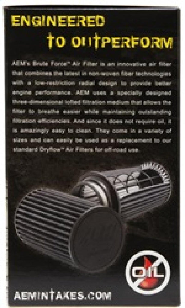 AEM 3.5 inch x 9 inch DryFlow Conical Air Filter - Corvette Realm