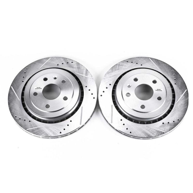 Power Stop 16-18 Cadillac ATS Rear Evolution Drilled & Slotted Rotors - Pair - Corvette Realm