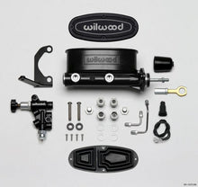 Load image into Gallery viewer, Wilwood HV Tandem M/C Kit w L/H Bracket &amp; Prop Valve - 7/8in Bore Black-W/Push. - Early Mustang - Corvette Realm