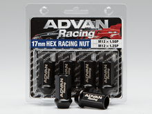 Load image into Gallery viewer, Advan Lug Nut 12X1.25 (Black) - 4 Pack - Corvette Realm