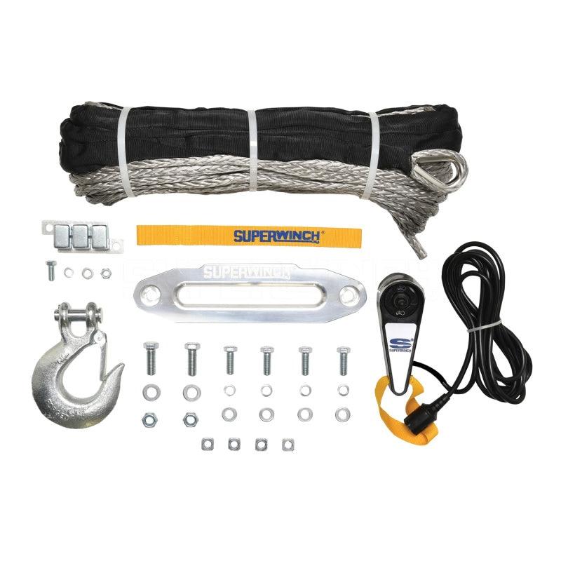 Superwinch 9500 LBS 12V DC 3/8in x 80ft Synthetic Rope Tiger Shark 9500 Winch - Corvette Realm