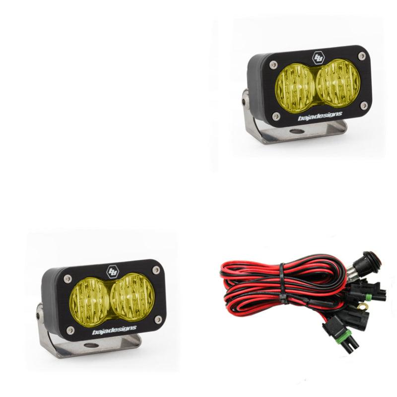 Baja Designs S2 Sport Wide Cornering Pattern Pair LED Work Light - Amber - Corvette Realm