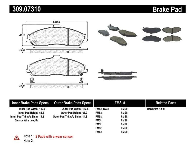 StopTech Performance 04-08 Cadillac XLR/XLR-V / 97-10 Corvette / 05-06 Pontiac GTO Front Brake Pads - Corvette Realm