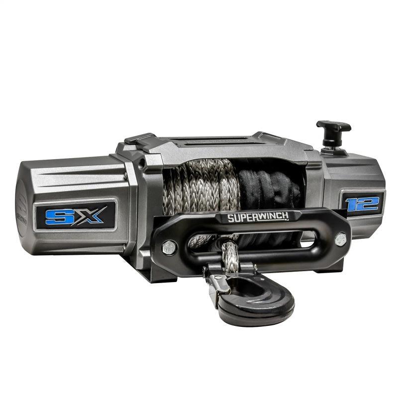 Superwinch 12000 LBS 12V DC 3/8in x 80ft Synthetic Rope SX 12000SR Winch - Graphite - Corvette Realm