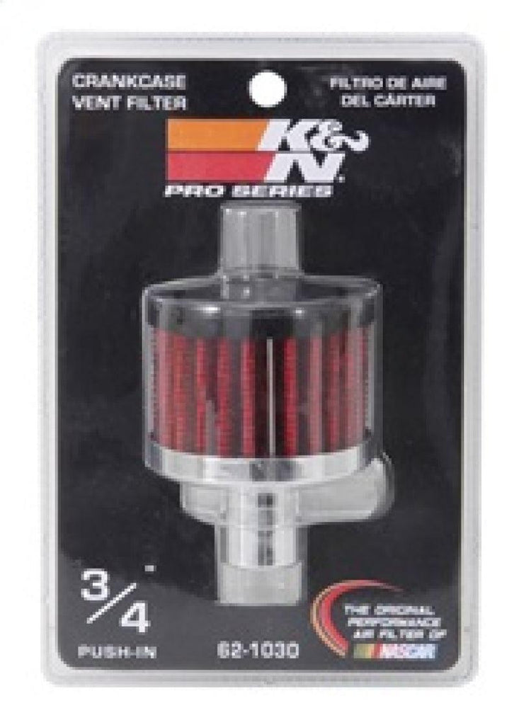 K&N Steel Base Crankcase Vent Filter .75in Vent OD x 2in OD x 1.5in Height - Corvette Realm