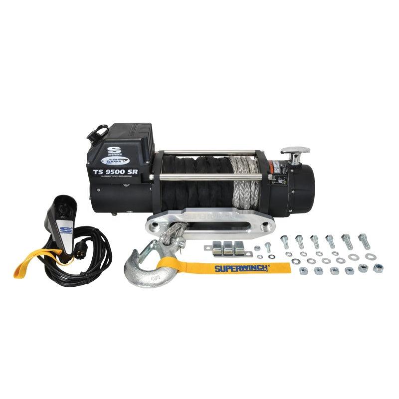 Superwinch 9500 LBS 12V DC 3/8in x 80ft Synthetic Rope Tiger Shark 9500 Winch - Corvette Realm