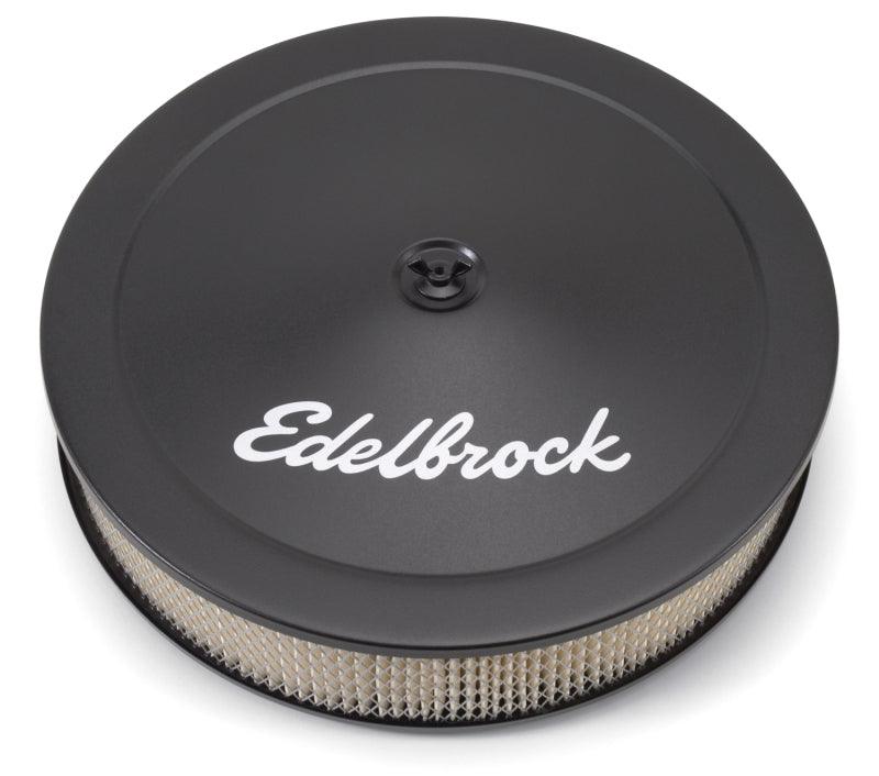 Edelbrock Air Cleaner Pro-Flo Series Round Steel Top Paper Element 14In Dia X 3 75In Dropped Base - Corvette Realm