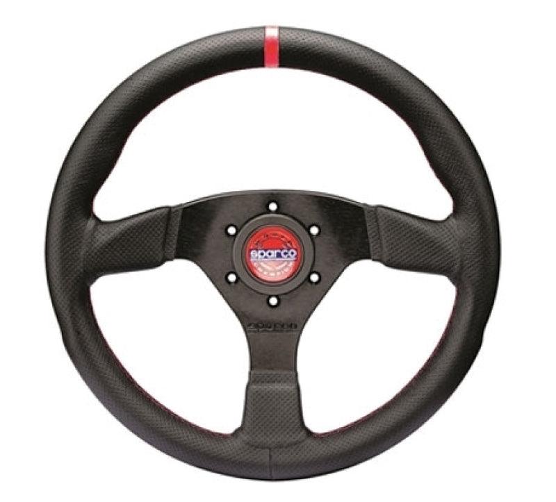 Sparco Steering Wheel R383 Champion Black Leather / Black Stitching - Corvette Realm