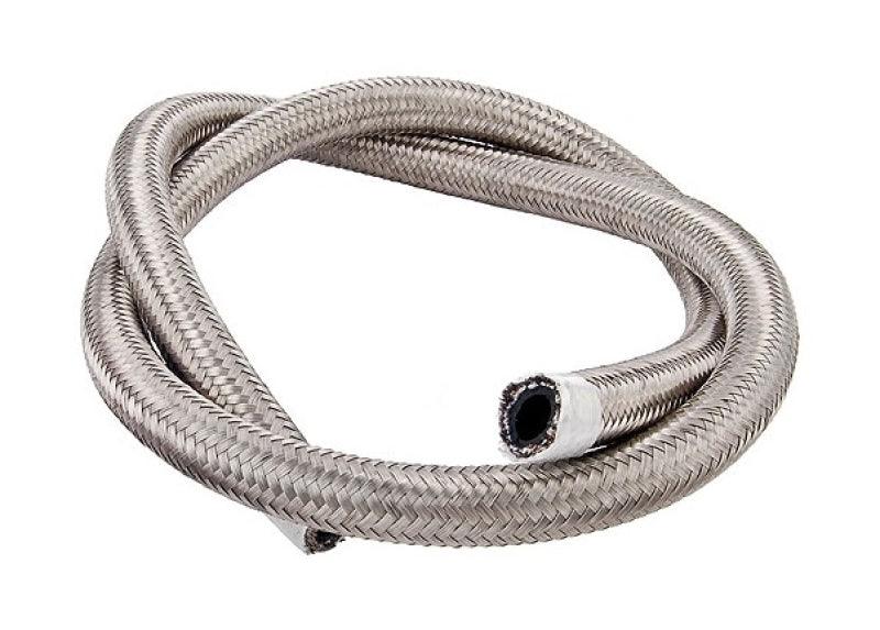 Torque Solution Stainless Steel Braided Rubber Hose -10AN 2ft (0.56in ID) - Corvette Realm