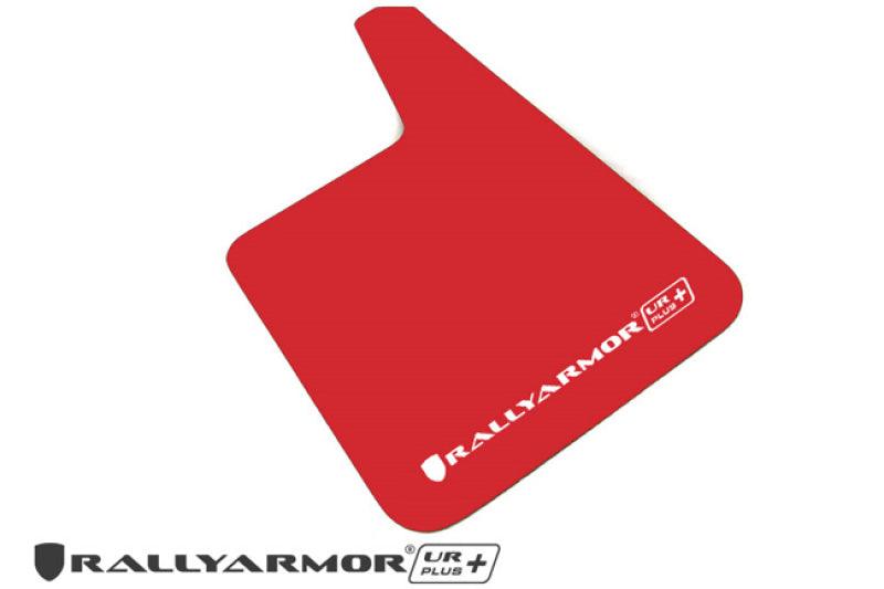 Rally Armor Universal Fit (No Hardware) UR Plus Red UR Mud Flap w/ White Logo - Corvette Realm