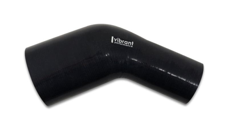 Vibrant 2.25in ID x 2.50in ID Gloss Black Silicone 45 Degree Transition Elbow - Corvette Realm