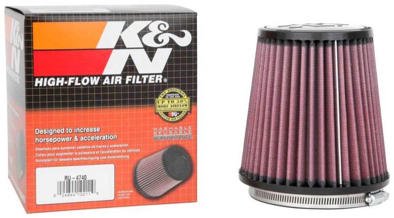 K&N Filter Universal Rubber Filter Round Tapered 4.5in Flange 5.875in Base 4.5 inch Top 6in Height - Corvette Realm