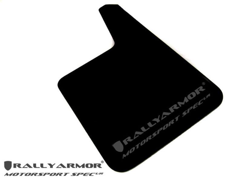Rally Armor Universal Fit (No Hardware) Motorsport Spec Black UR Mud Flap w/ Gray Logo - Corvette Realm