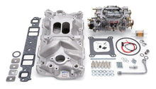 Load image into Gallery viewer, Edelbrock Manifold And Carb Kit Performer Eps Small Block Chevrolet 1957-1986 Natural Finish