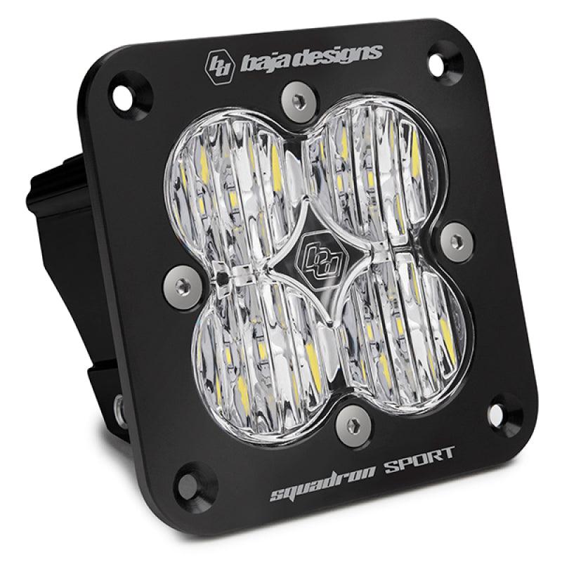 Baja Designs Squadron Sport Black Wide Cornering Pattern Flush Mount LED Light Pod - Clear - Corvette Realm