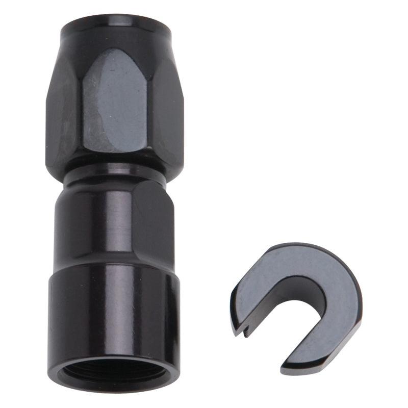 Russell Performance 5/16in SAE Quick Disc Female to -6 Hose Black Straight Degree Hose End - Corvette Realm