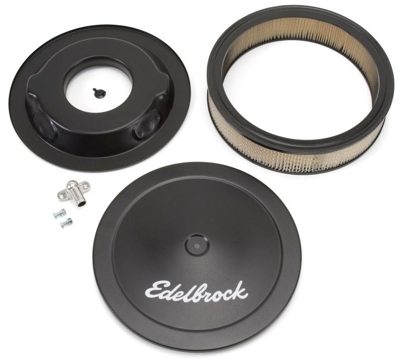 Edelbrock Air Cleaner Pro-Flo Series Round Steel Top Paper Element 14In Dia X 3 75In Dropped Base - Corvette Realm