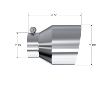 Load image into Gallery viewer, MBRP Universal T304 Stainless Steel Tip, 3in ID / 5in OD Out / 6.5in Length / Angle Cut Single Wall - Corvette Realm