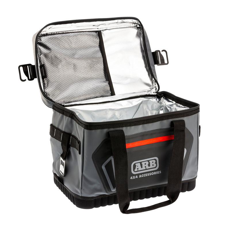 ARB Cooler Bag Charcoal w/ Red Highlights 15in L x 11in W x 9in H Holds 22 Cans - Corvette Realm