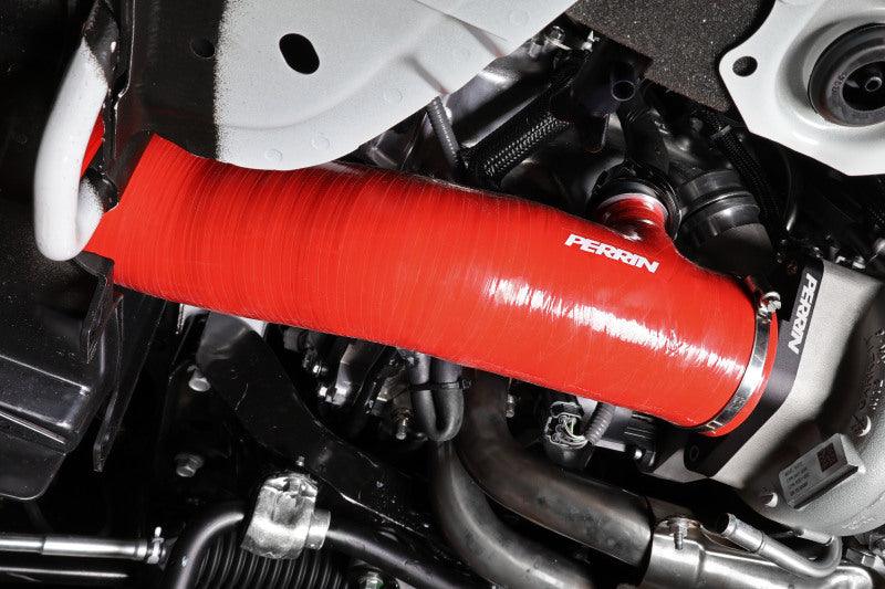 Perrin 2022+ Subaru WRX Red 3in Turbo Inlet Hose w/ Nozzle - Corvette Realm