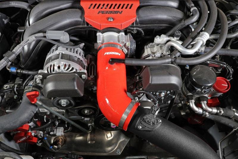 Perrin 22-23 Subaru BRZ/Toyota GR86 Silicone Inlet Hose (3in. ID / SS Wire) - Red - Corvette Realm