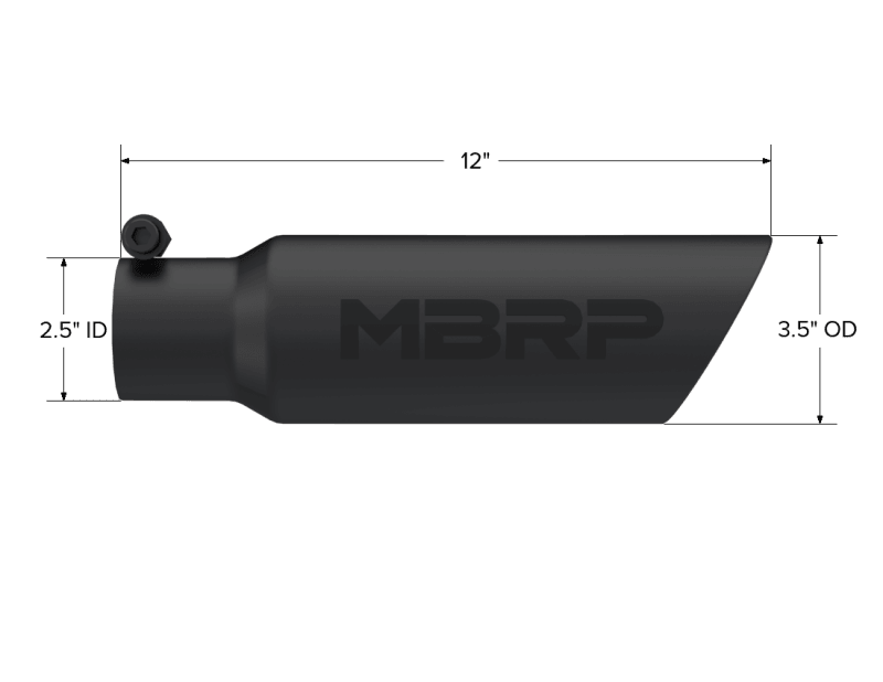 MBRP Universal Tip 3.5 O.D. Dual Wall Angled 2.5 inlet 12 length - Black Finish - Corvette Realm