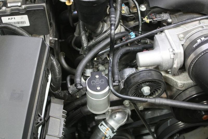 J&L 10-15 Chevrolet Camaro LS3 6.2L Passenger Side Oil Separator 3.0 - Clear Anodized - Corvette Realm