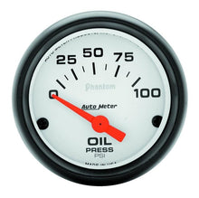 Load image into Gallery viewer, Autometer Phantom 52mm 0-100 PSI Electric Oil Pressure Gauge - Corvette Realm