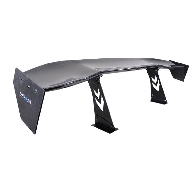 NRG Carbon Fiber Spoiler - Universal (69in.) w/NRG Logo / Stand Cut Out / Large Side Plate - Corvette Realm