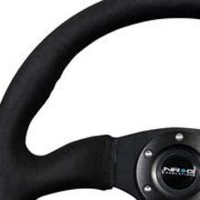 Load image into Gallery viewer, NRG Reinforced Steering Wheel (350mm / 2.5in. Deep)Blk Alcantara Comfort Grip w/4mm Matte Blk Spokes - Corvette Realm