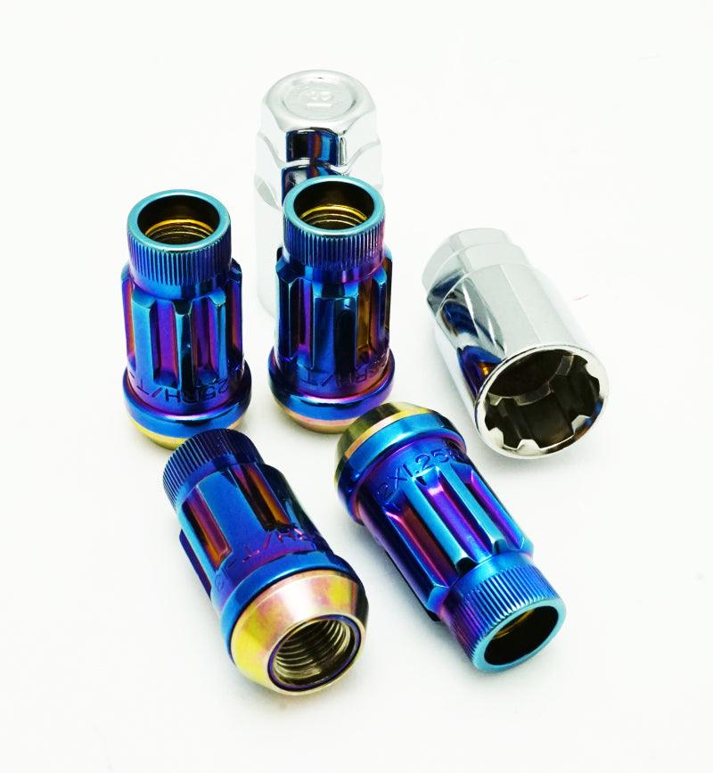 Wheel Mate Muteki SR45R Lug Nut Kit Lock Set 12x1.50 45mm - Burned Blue Neon - Corvette Realm