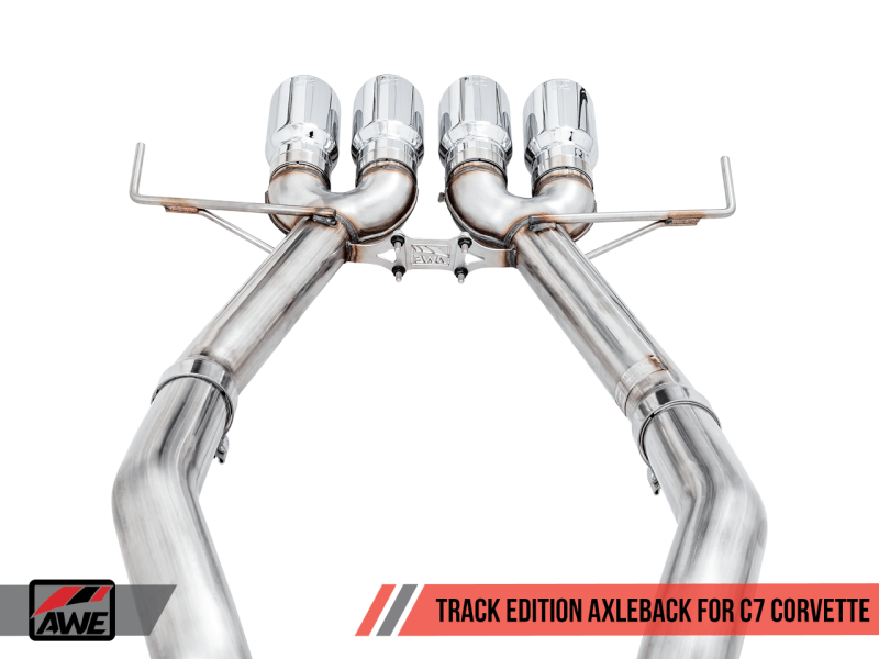 AWE Tuning 14-19 Chevy Corvette C7 Z06/ZR1 (w/o AFM) Track Edition Axle-Back Exhaust w/Chrome Tips - Corvette Realm