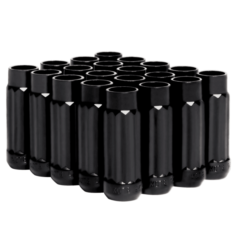 BLOX Racing 12-Sided P17 Tuner Lug Nuts 12x1.5 - Black Steel - Set of 20 (Socket not included) - Corvette Realm