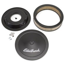 Load image into Gallery viewer, Edelbrock Air Cleaner Pro-Flo Series Round Steel Top Paper Element 14In Dia X 3 75In Dropped Base - Corvette Realm