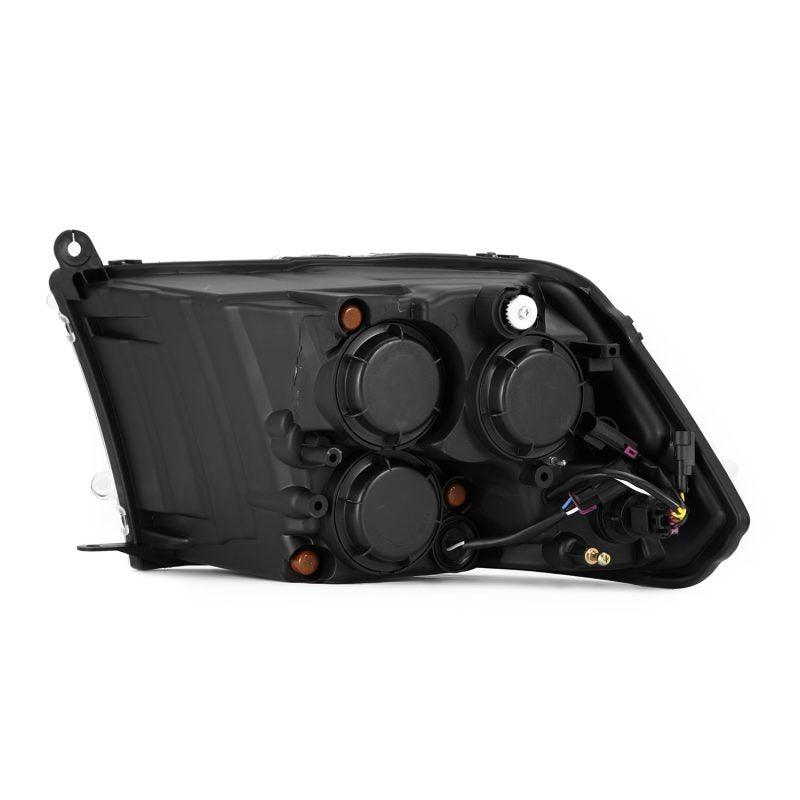 AlphaRex 09-18 Dodge Ram 2500 LUXX LED Proj Headlights Plank Style Blk w/Activ Light/Seq Signal/DRL - Corvette Realm
