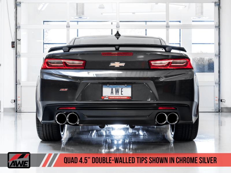 AWE Tuning 16-19 Chevrolet Camaro SS Axle-back Exhaust - Touring Edition (Quad Chrome Silver Tips) - Corvette Realm