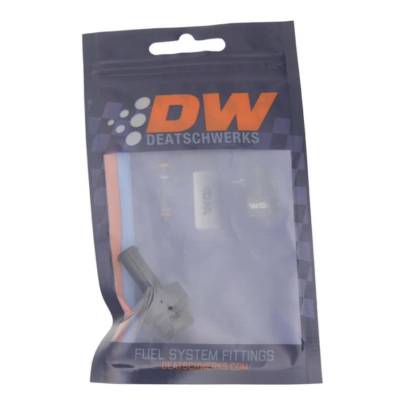 DeatschWerks 6AN ORB Male to 5/16in Male Barb Fitting (Incl O-Ring) - Anodized Matte Black - Corvette Realm