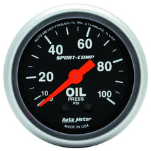 Load image into Gallery viewer, Autometer Sport Comp 52mm Mechanical 0-100 PSI Oil Pressure Gauge - Corvette Realm