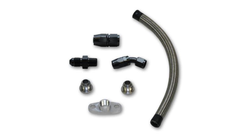 Vibrant Univ Oil Drain Kit incl 12in Teflon lined S.S. hose Fitting - Corvette Realm
