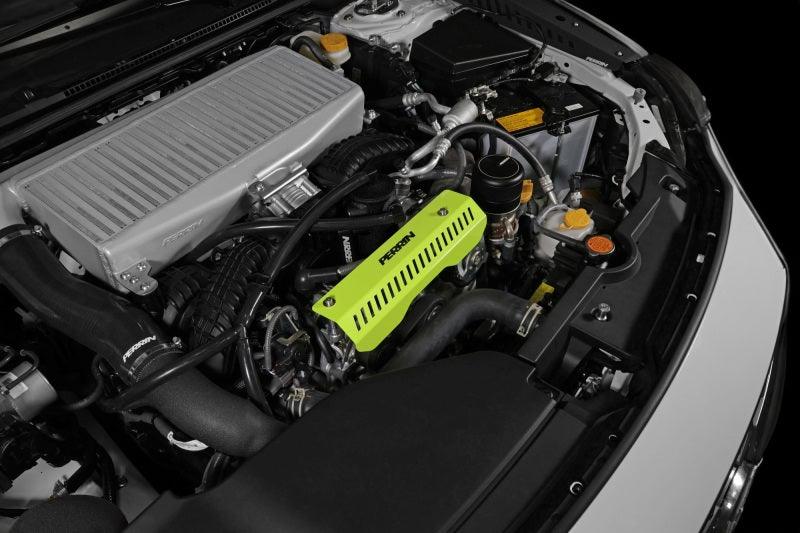 Perrin 22-23 Subaru WRX Pulley Cover (Short Version - Works w/AOS System) - Neon Yellow - Corvette Realm