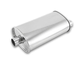 Vibrant StreetPower Oval Muffler - 2in Inlet/Dual Outlet (Center In - Offset Out) - Corvette Realm