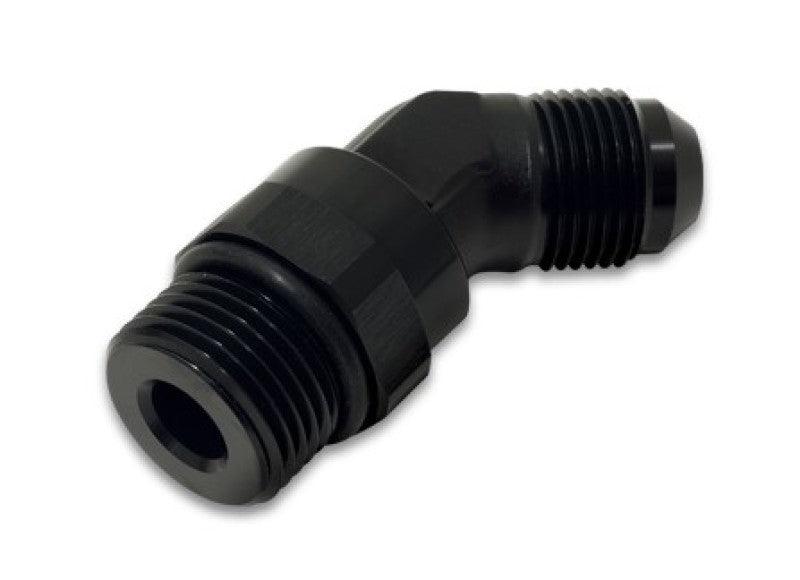 Vibrant -12AN Male to Male -12AN Straight Cut 45 Degree Adapter Fitting - Anodized Black - Corvette Realm