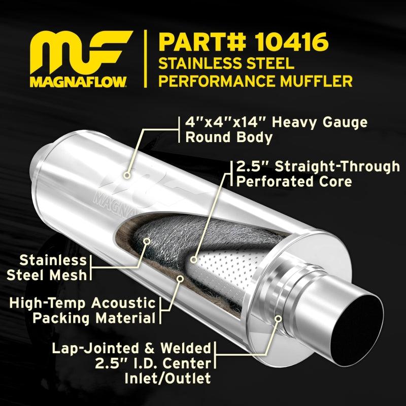 MagnaFlow Muffler Mag SS 14X4X4 2.5X2.5 - Corvette Realm