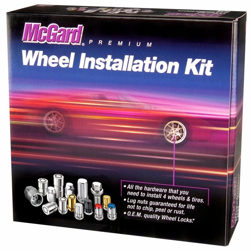 McGard 5 Lug Hex Install Kit w/Locks (Cone Seat Nut / Bulge) M12X1.5 / 3/4 Hex / 1.45in L - Chrome - Corvette Realm