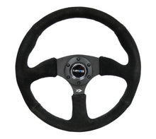 Load image into Gallery viewer, NRG Reinforced Steering Wheel (350mm / 2.5in. Deep) Blk Suede Comfort Grip w/5mm Matte Blk Spokes - Corvette Realm