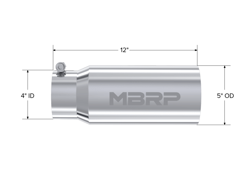 MBRP Universal Tip 5 O.D. Dual Wall Straight 4 inlet 12 length - Corvette Realm