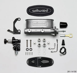 Wilwood HV Tandem M/C Kit w L/H Bracket & Prop Valve - 15/16in Bore-W/Pushrod - Early Mustang - Corvette Realm