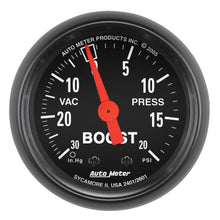 Load image into Gallery viewer, Autometer Z Series 52mm 20 PSI Mechanical Boost Vacumm Gauge - Corvette Realm